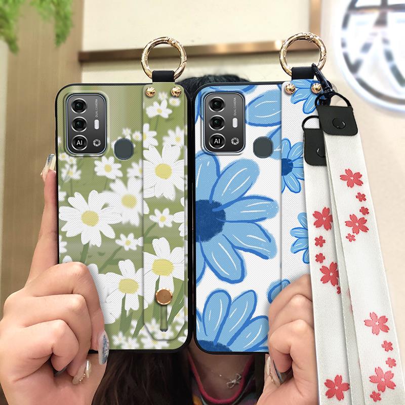 Silicone Dirt-resistant Phone Case For ZTE Blade A53 Pro Fashion Design Wristband Waterproof Phone Holder Anti-knock