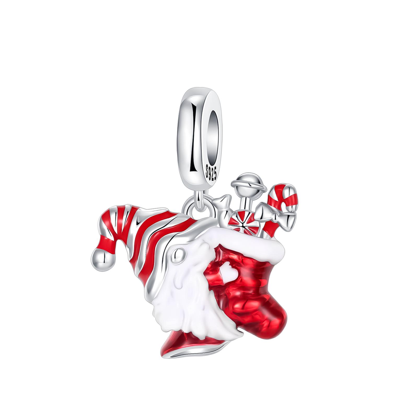 

copper Christmas Collection Santa Claus gingerbread man pandent Charm Bead Jewellery Valentines Festival Gift High Quality