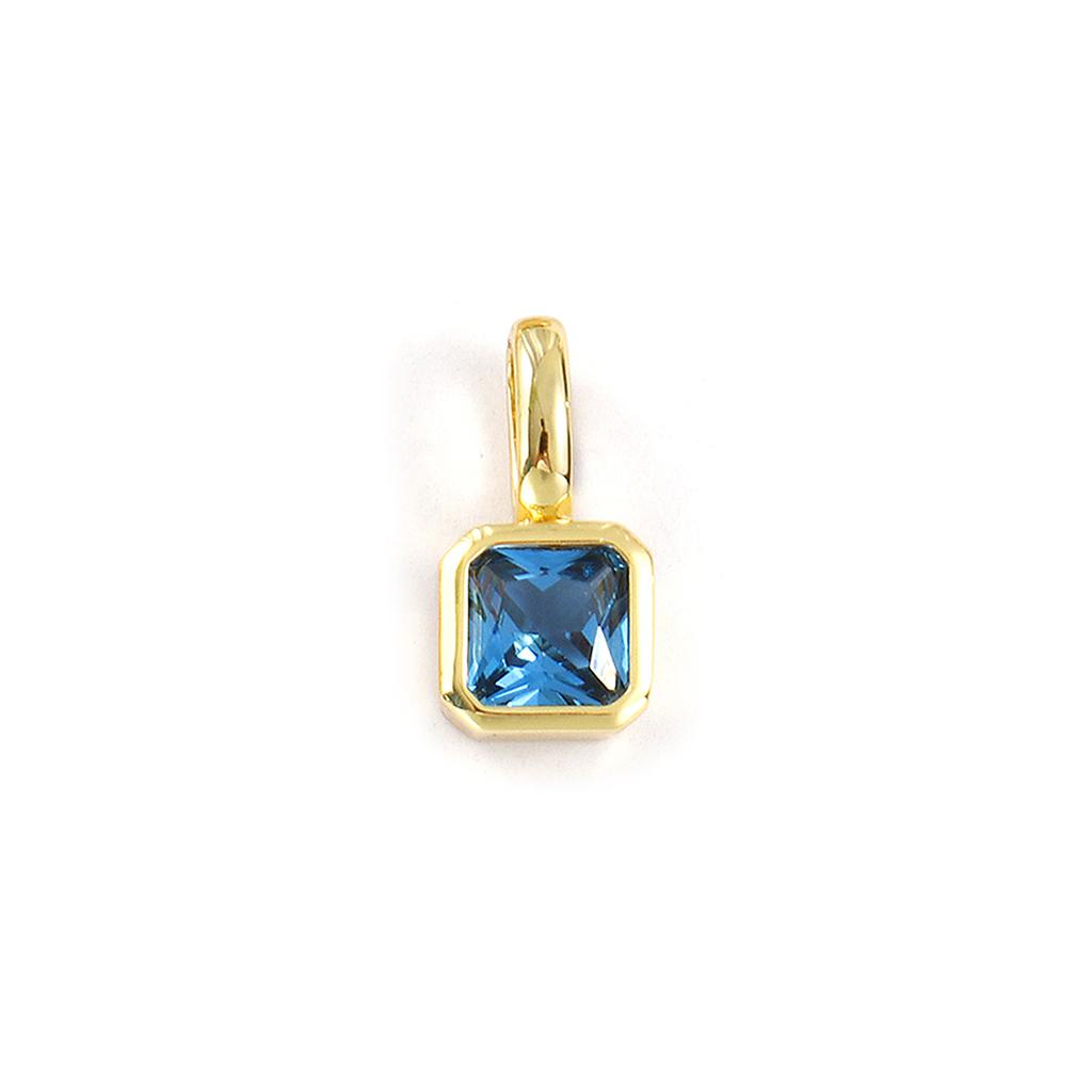 1 Piece Brass & Cubic Zirconia Birthstone Charms 18K Gold Plated Square Pendants For DIY Necklace Jewelry Making 15.5mm x 7.5mm