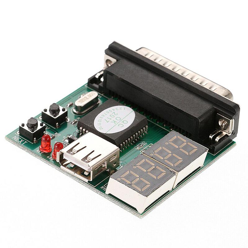 Laptop Computer 25Pin Diagnostic Card with USB Parallel Port PC Motherboard Analyzer 4-Digit Analysis Post Tester
