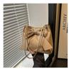 Chic Pu Leather Handbag For Women 2024 Stylish Bowknot Shoulder Bag Large Capacity Everyday Underarm Bag