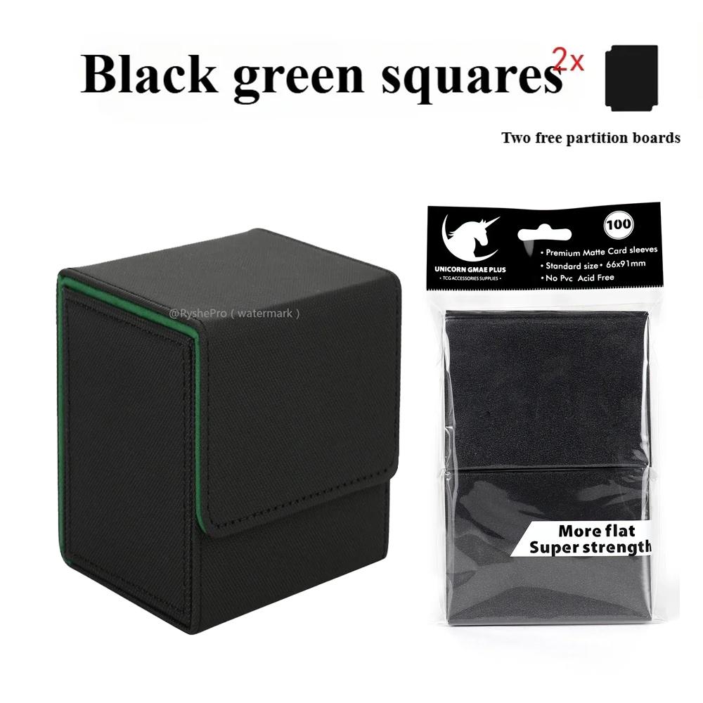 100 Premium Card Sleeves 66x91mm and Trading Card Storage Box Holds 100+ Commander Deck Box for MTG PTCG Baseball Sports Cards
