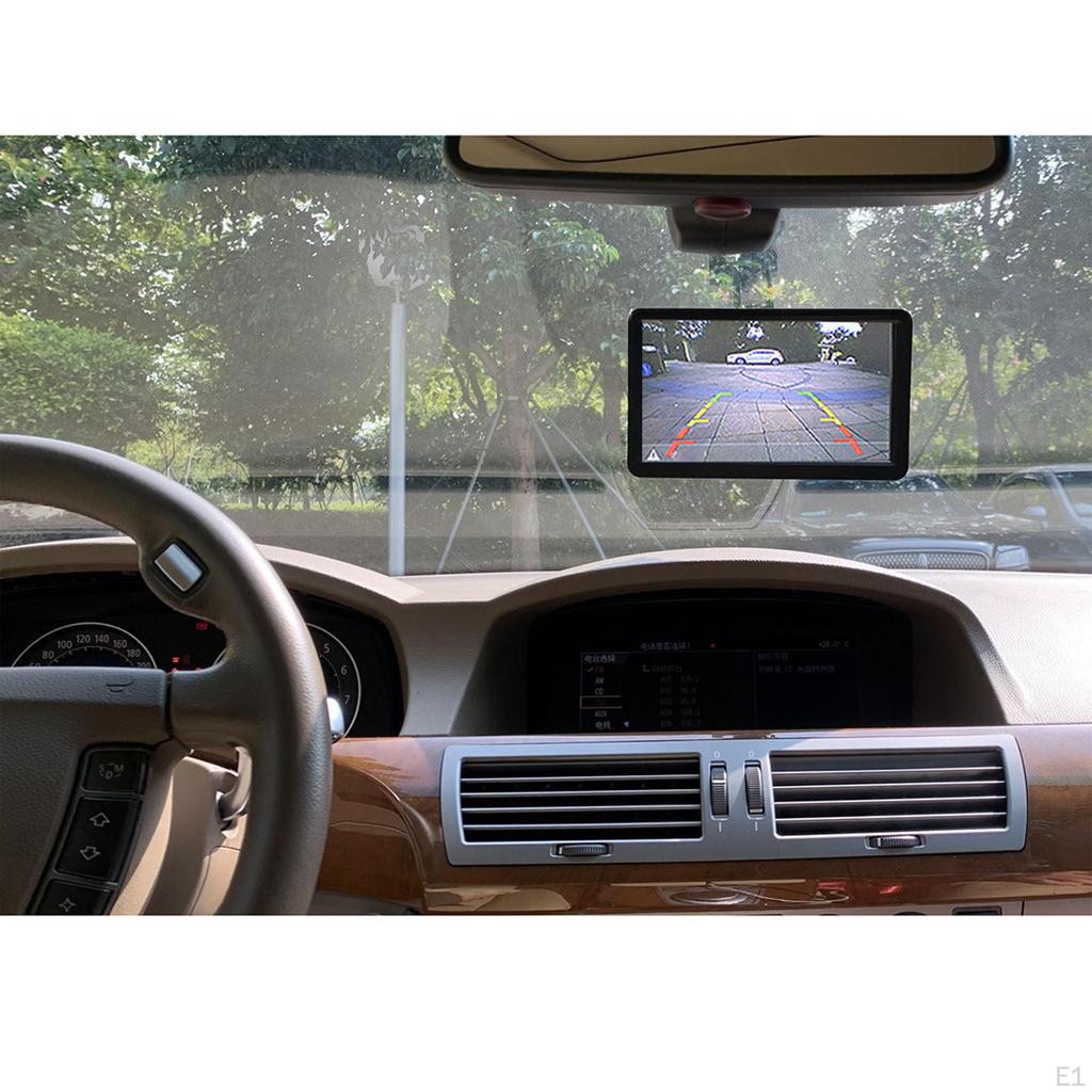 7" Rear View Car Monitor, 170° Wide Angle Scale Lines 4 LED Light Camera Rear/ HD Lens 12V/24V LCD