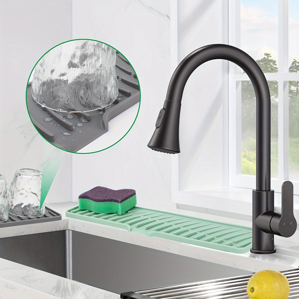 1pc Sink silicone strip drainage pad, anti slip slope guide pad, kitchen opening drainage pad