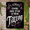 Vintage Gothic Metal Sign New Tattoo Day Wall Decor Bar Poster