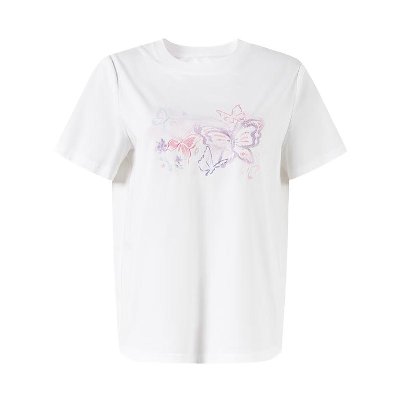 Qiusyiren Women's Cooling Feel Butterfly Print T-Shirt