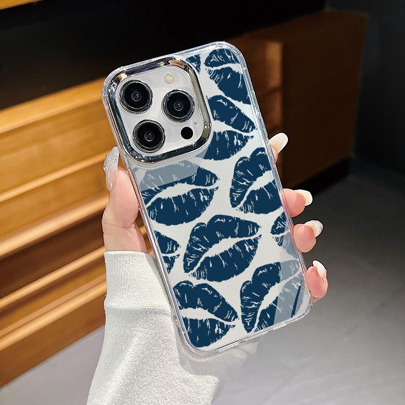 Модный прозрачный чехол с рисунком губ для iPhone 16 15 Pro Max 14 Plus 13 12 Pro 11 Kiss — фото 14