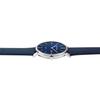 Montre - Willem - Boîtier argent 42 mm - Cadran bleu foncé - Bracelet cuir bleu 20 mm