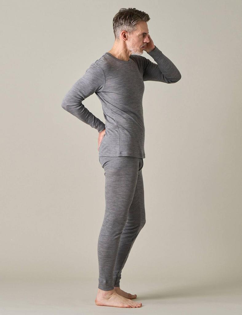 LAPASA Merino Wool Warm Underwear Lightweight Top and Bottom Size Men's (Heather Gray, Set, XL)