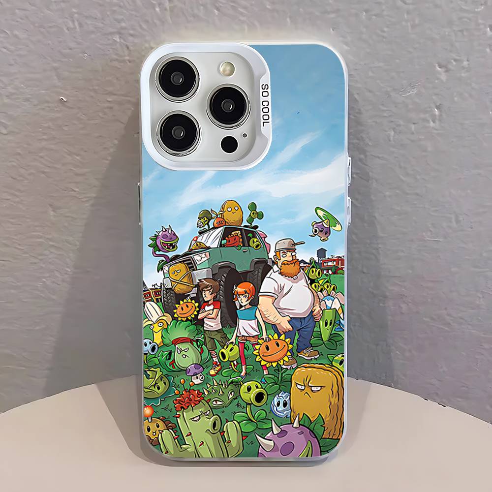 P-Plants Vs Zombies Game Phone Case For iPhone 12,16,17,14,13,15,11,Pro,XS,Max,Plus,Mini,SE4,E White Matte Shockproof Cover