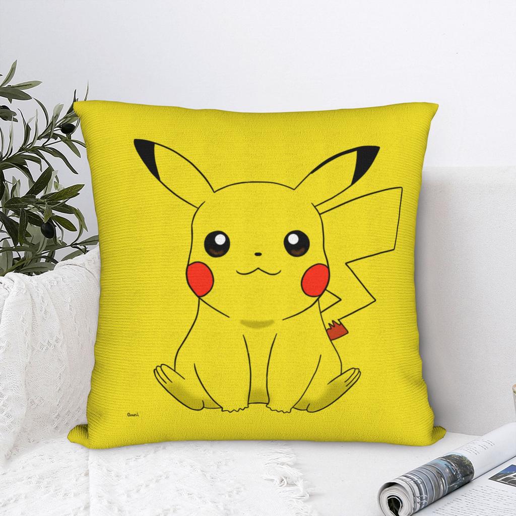 Pikachu Square Pillow Case Polyester Throw Pillow Pokemoned Creative Pillowcover Home Decor