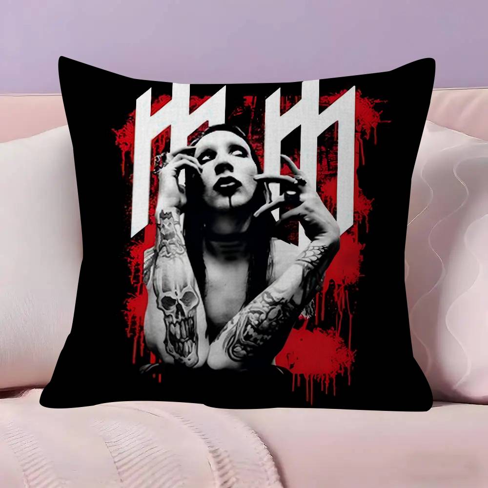 Classic Rock Band M-Marilyn M-Manson Cushion Cover Decorative Pillow Sofa Home Decor case pillow cases