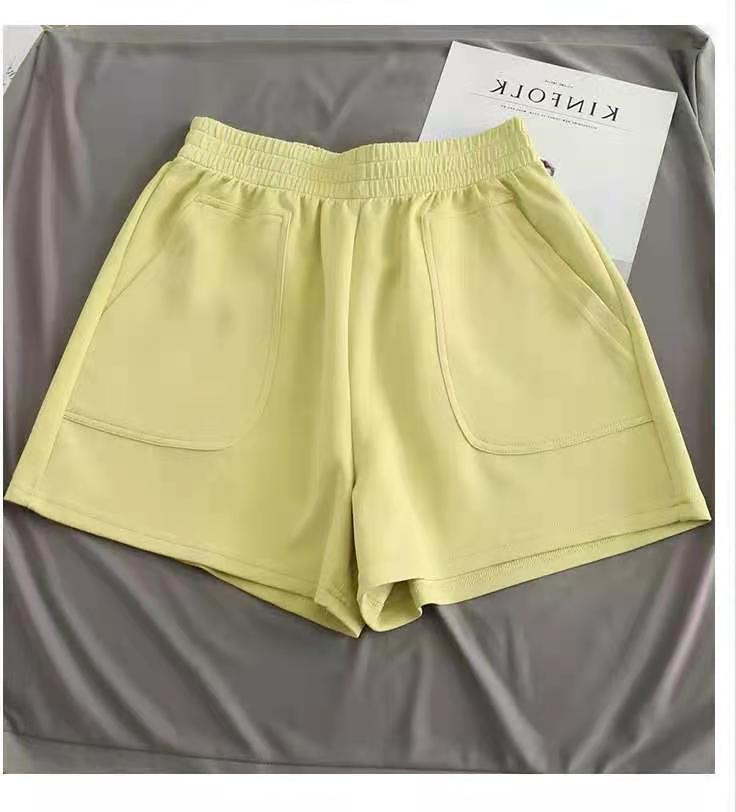 Summer New Version of Sports Shorts Women's High Waist Loose and Thin Wide-leg Pants Solid Color Cotton Casual Pants Tide