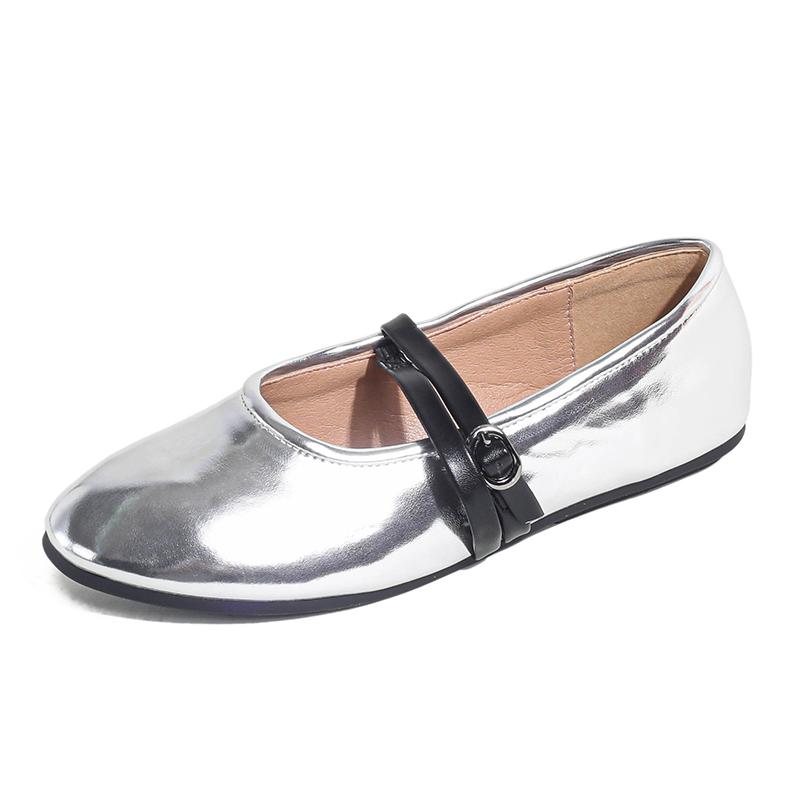 Fashion Luxury Footwear Female Buckle Strap Ladies Mary Janes Flats Shallow Shoes Fashion Round Toe Women Flats Lolita Shoes