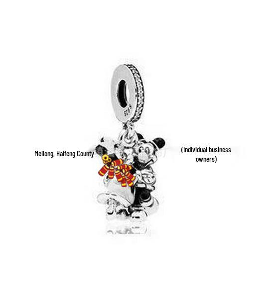 Pan Jia S925 White Copper Cartoon Pendant Beads for DIY Bracelet & Necklace Jewelry