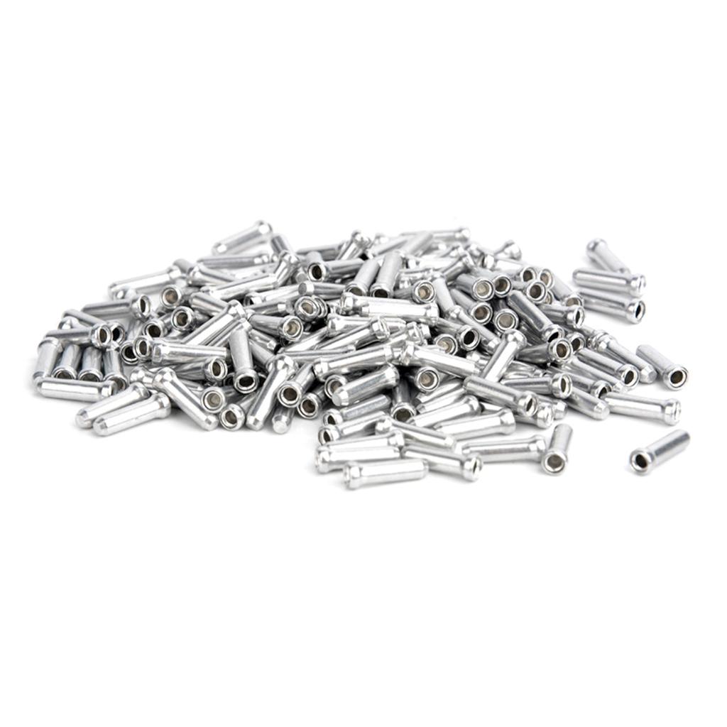 100 Pcs Road Bike Cable End Caps Aluminum Alloy Cable End Crimps Brake Cable End Tip Durable Shifters Cable Ends