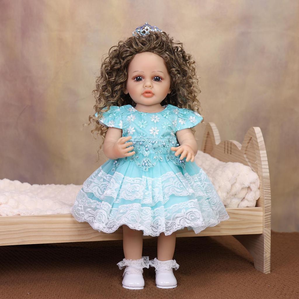 KEIUMI 22 Inch Reborn Baby Doll Full Silicone Vinyl Bathe Girl playmates lifelike Newborn Doll Toy Christmas Birthday Gift