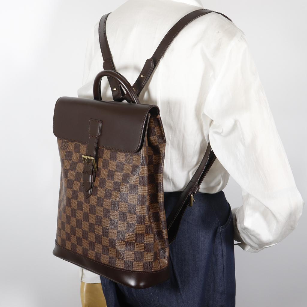 Louis Vuitton Soho Backpack Daypack N51132 Brown Damier Canvas Women Used