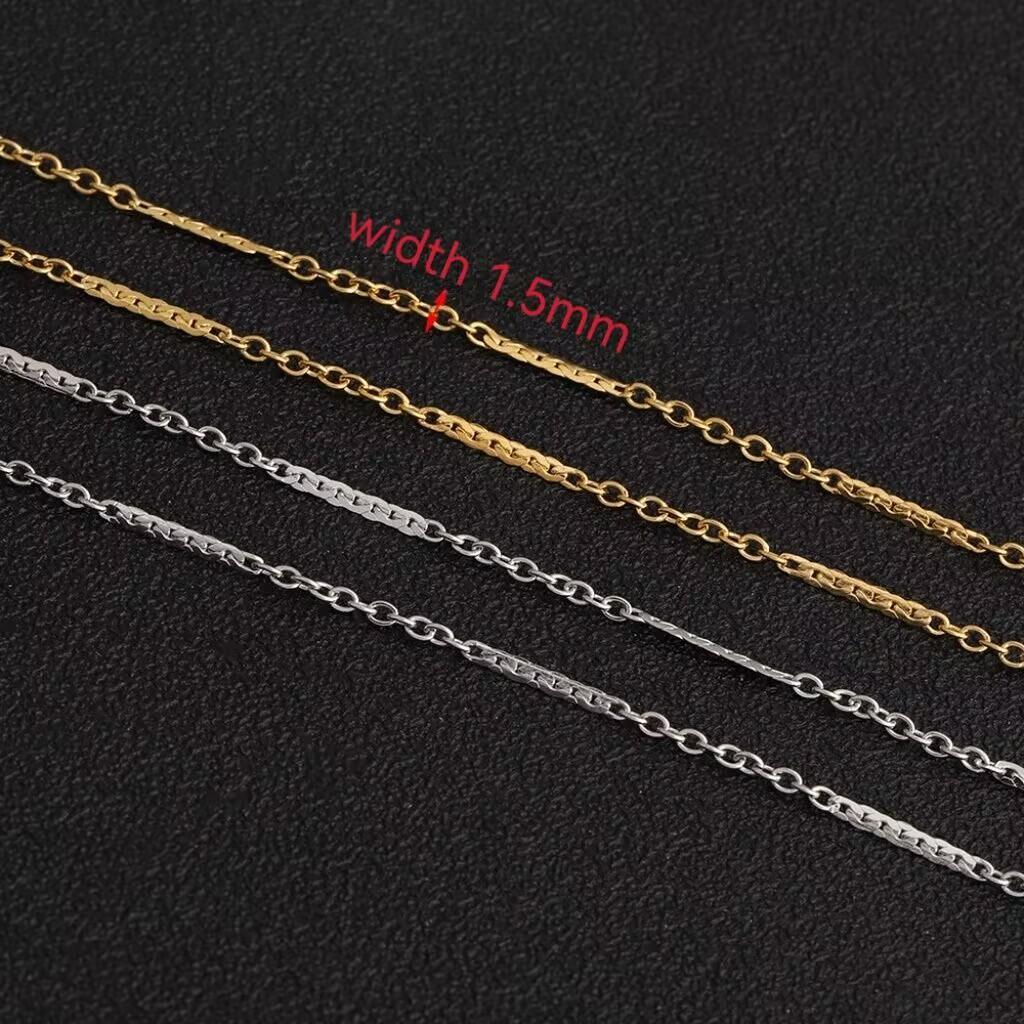 1 Meter DIY Jewelry Making Finding Accessories 18K Gold Plated Stainless Steel Chain for Necklace Bracelet Model SLC1001