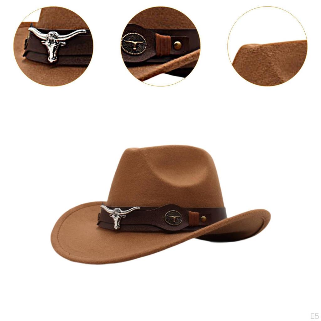 Cowboy Hat Classic Decor Wide Brim for Engagement Music Festival Role Play Party