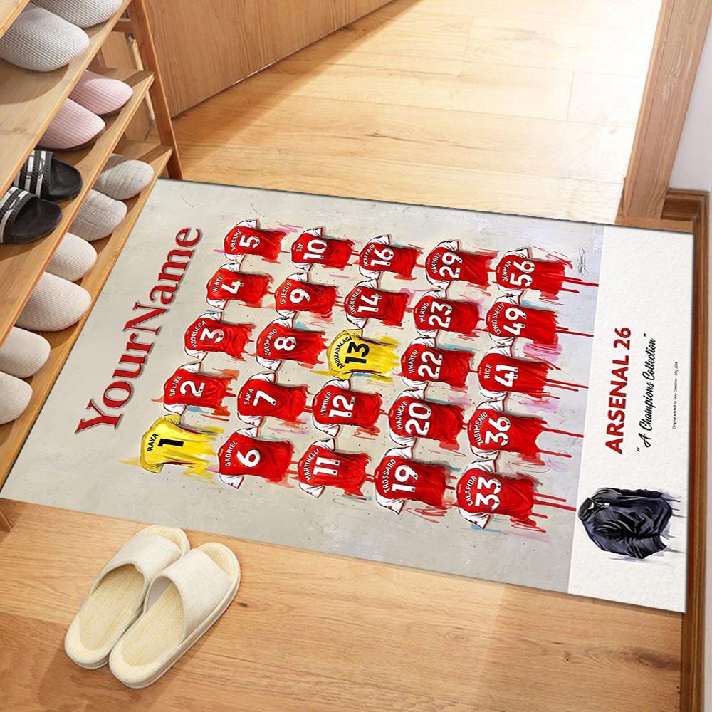 Arsenal Customize Your Name Carpet Suitable for Hallway Outdoor Living Rooms Dining Room Antislip Carpet Anime Office Decor