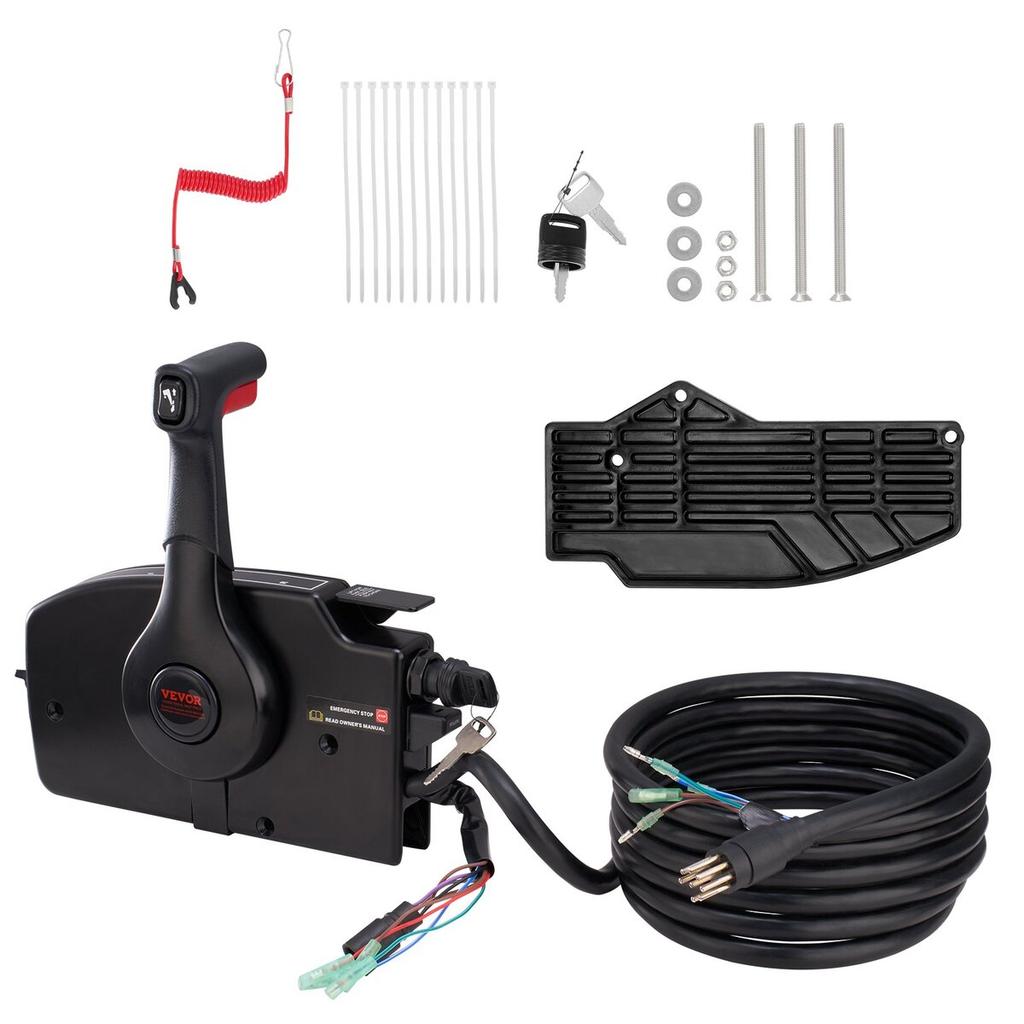 Outboard Throttle Remote Control Box Side-Mounted for Mercury PT 2-Stroke