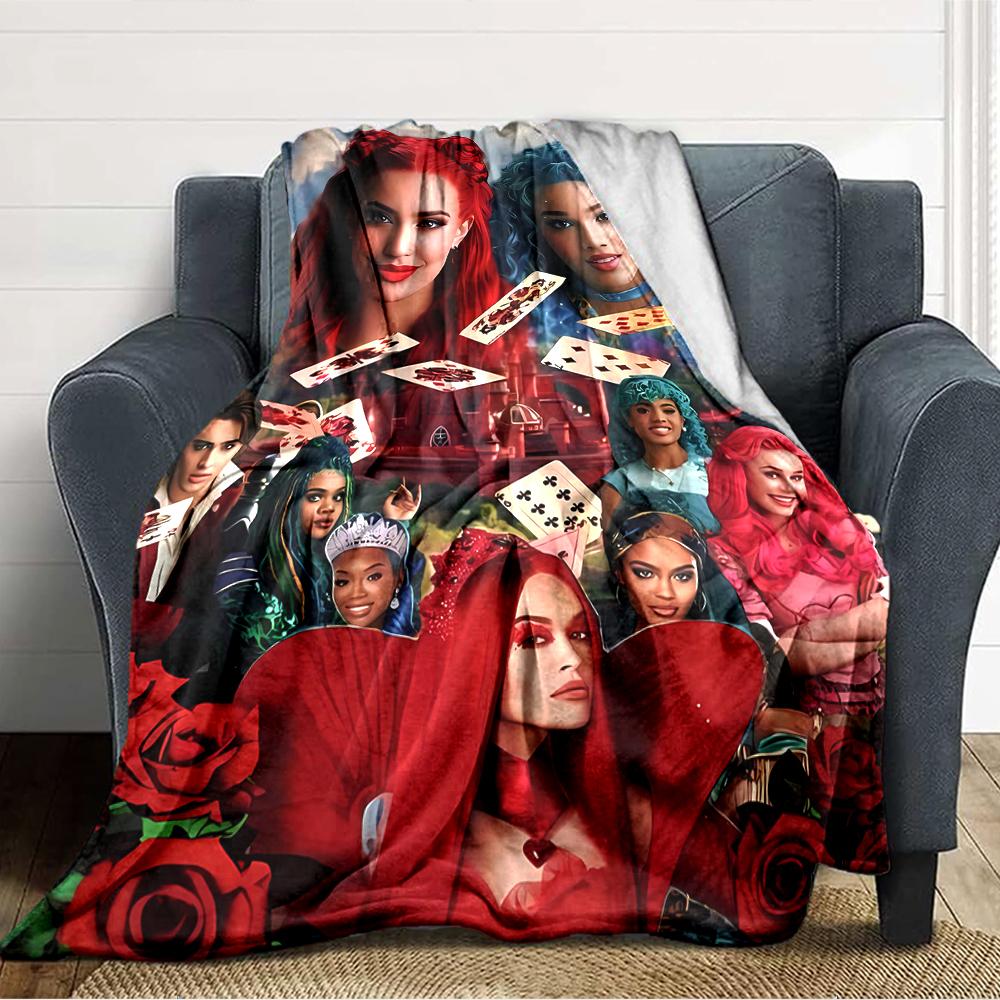 1pc Descendants The Rise of Red2 Blanket, Gift, for Men and Women, Soft Blanket, Good for Sofa Bed Couch Travel, Lightweight Flannel Blanket
