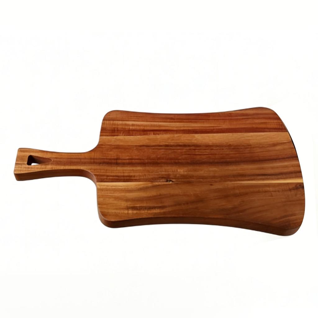 Wood Cutting Board with Handle Charcuterie Board Cheese Bread Vegetables Fruits Serving Board for Kitchen 46x26x1.5cm