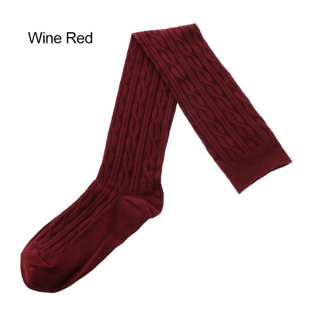 Fashion High Socks Winter Knit Thigh Tights Over Knee Stockings Cotton