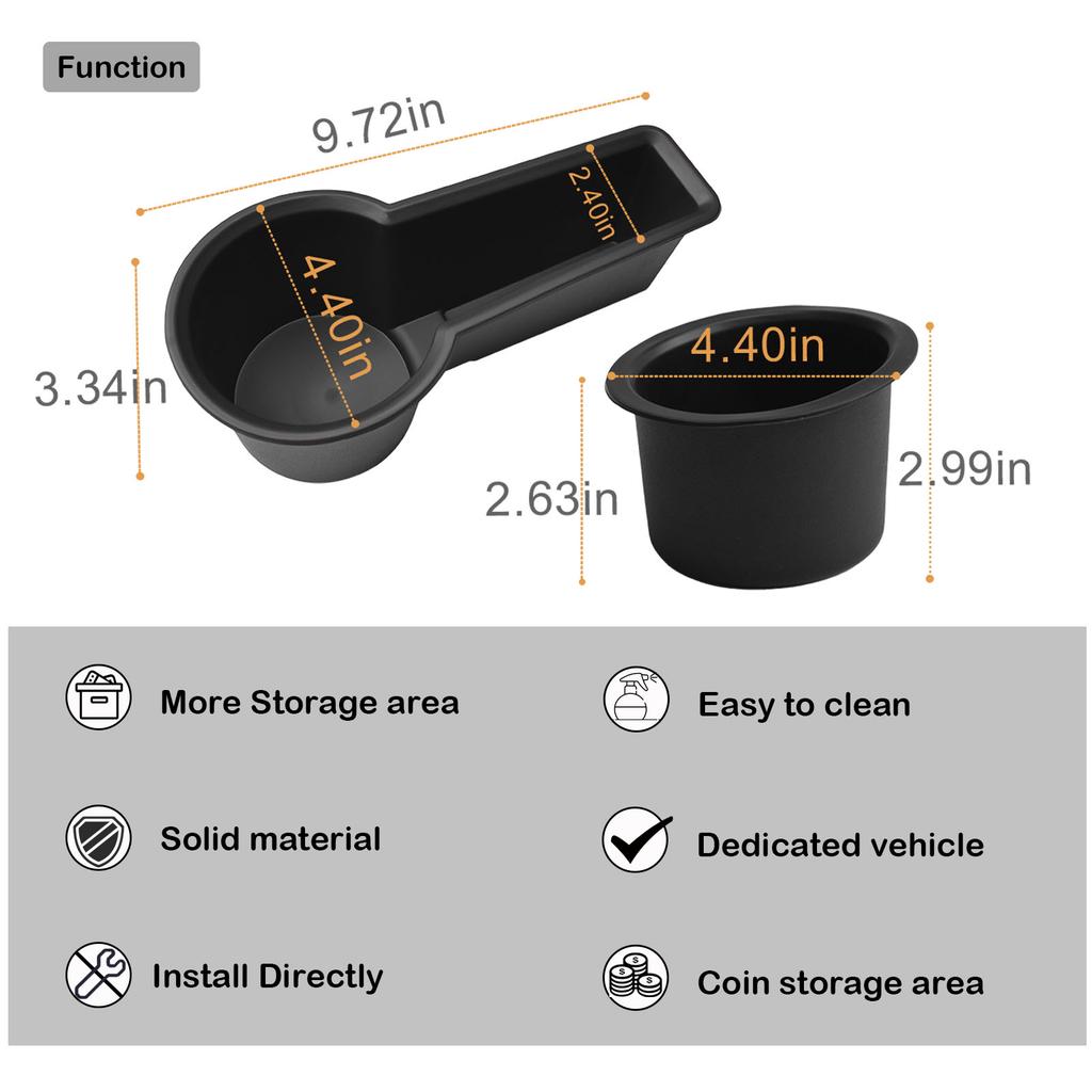 Cup Holder Inserts for 2014-2025 Toyota 4Runner Center Console Cup Holder Storage Organizer Gear Shift Storage Tray Accessories
