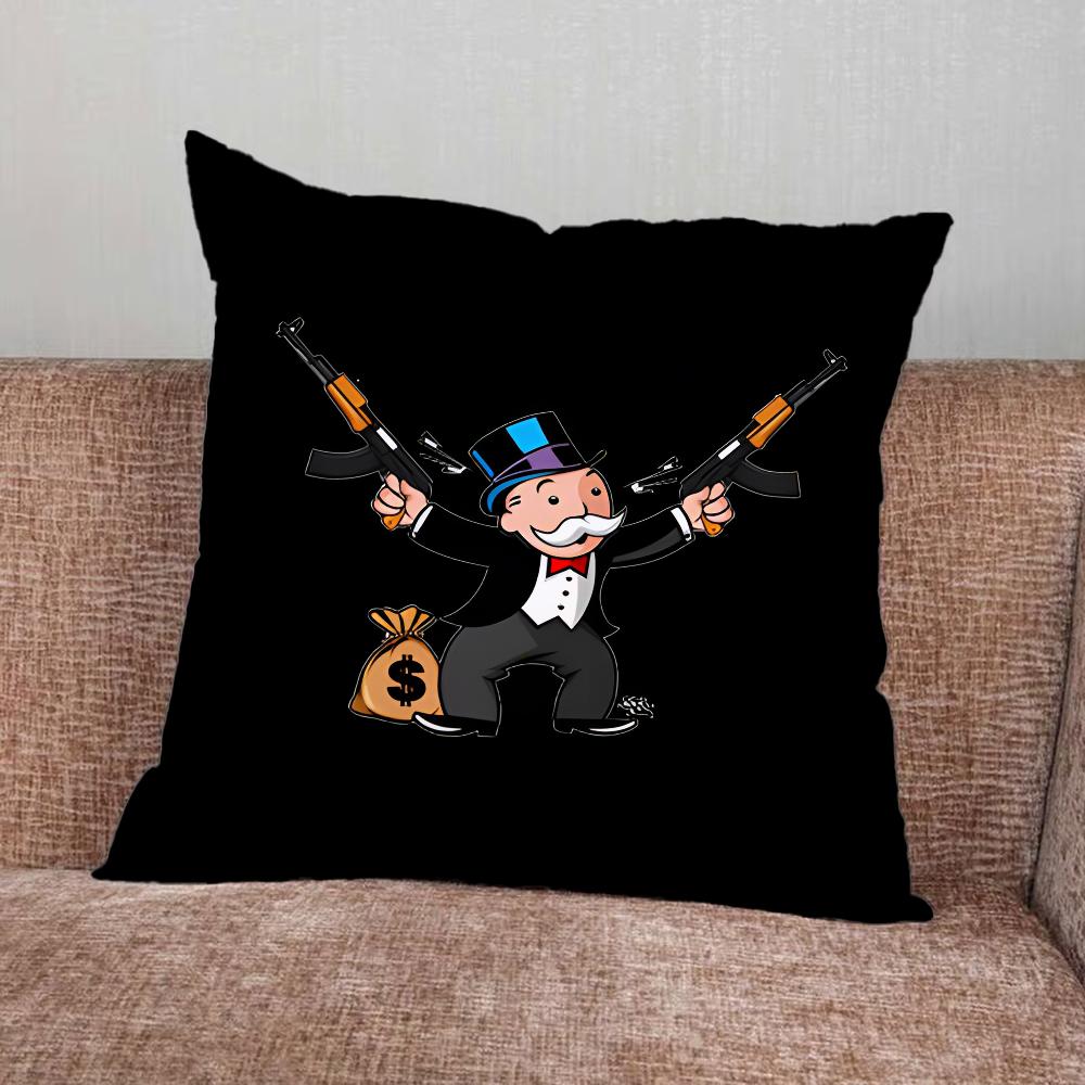 Alec M-Monopoly Draw Pillow Case For Home Bedroom Car Office Decoration Living Room Sofa Cushion Cover Suitable