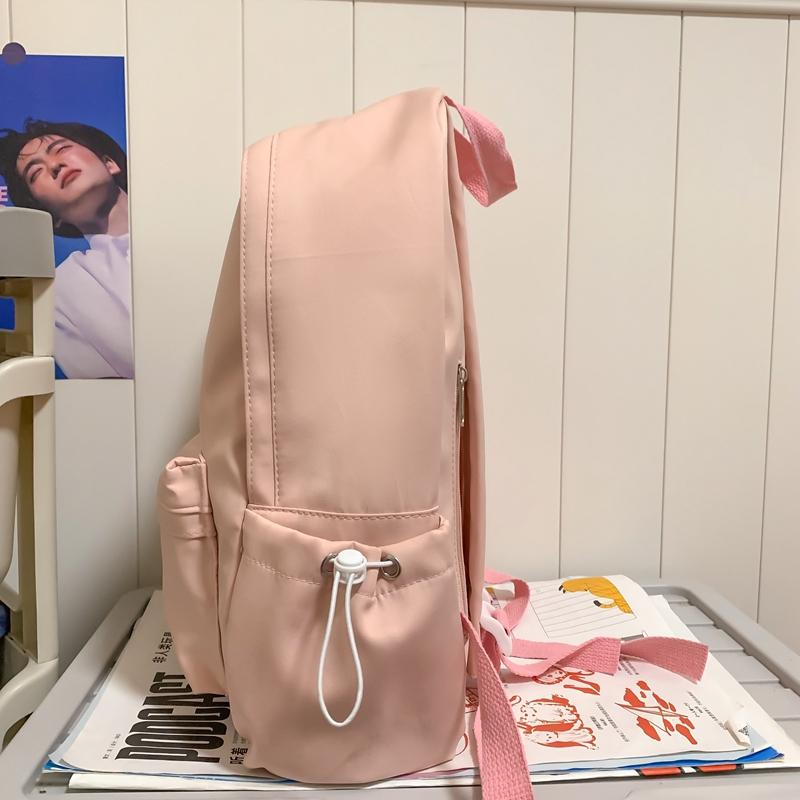 Schoolbag Junior Senior High School Student Solid Color Backpack Women's Backpack