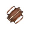 Michael Kors MK Mercer Series Classic French Vintage Monogram Color Block PVC Coated Canvas Accordion Bag Women Handbags Brown 35S1GM9M2B-BRN