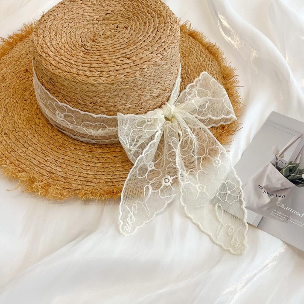 16Sheets Cute Thin Women Narrow Long Scarf Embroidered Flower 135cm Ribbon Waistband Elegant Y2k Female Headscarf Summer