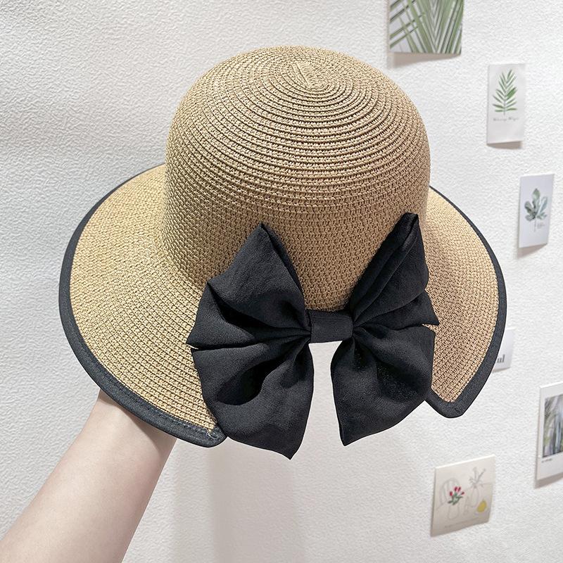 Women's Straw Hat Summer Sun Hat Beach Vacation Large Eave Face Shading Sun Hat Sun Protection Grass Woven Hat