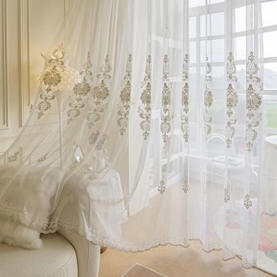 Europäische Stickerei Transparenter Vorhang Fensterscheibe Stickerei Retro Balkon Wohnzimmer Schlafzimmer Erkerfenster Vorhang