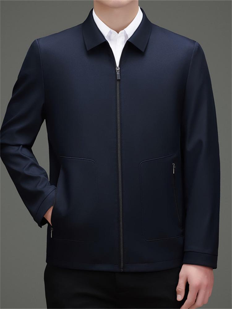 Spring 2026 Men's Lapel Casual Jacket - Middle-aged Dad Business Coat