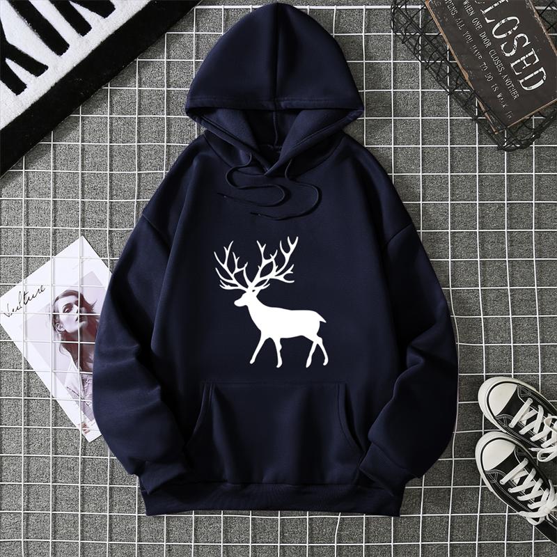 Warm Fleece Sweatshirt Nine-Color Deer Series Unisex Printed Sweatshirt Fleece Autumn And Winter Inner And Outer Wear