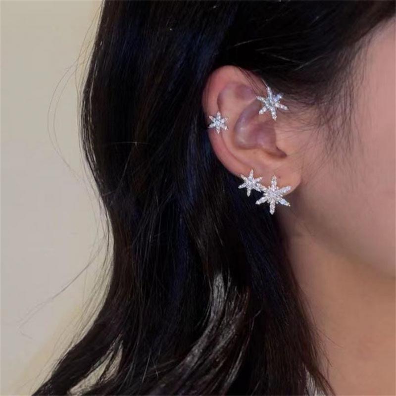 Ear Clip Metal Trendy Jewelry Accessories Women's Earrings Rhinestone Fashion Jewelry Gifts Party Wedding Earrings Ear Cuff