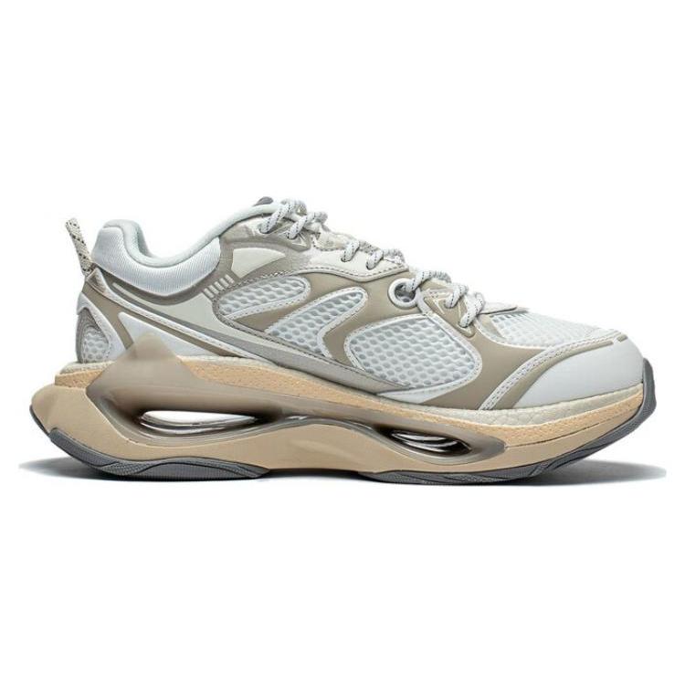 New LiNing Beyond Infinity Durable Breathable Low Top Sports Casual Shoes Men's White Gray AZGT003-2