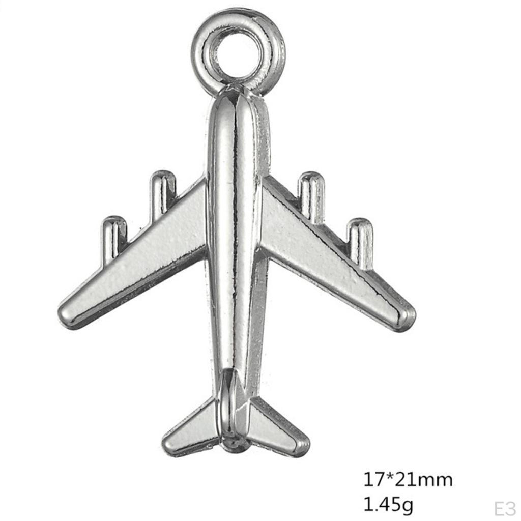 10 Pieces Plane Necklace Bracelets Pendant DIY Jewelry Making Charms Beads