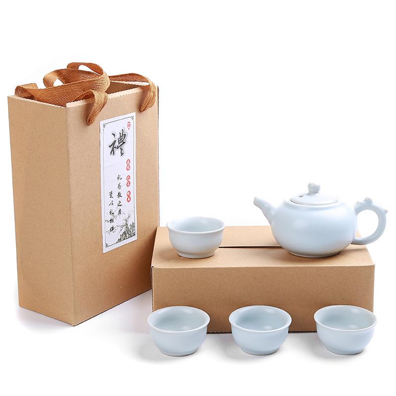 

Cheap tea set, travel, a pot of four cups, ceramic gift box, company event gifts, business souvenirs