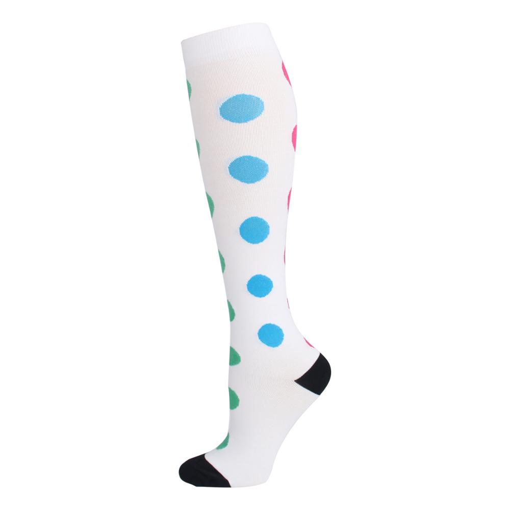 Huayasx Sports Compression Socks Pressure Rhombic Stripes Ball Love Hearts Stars Leopard Arrow Elastic Stockings Outdoor Sports