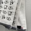 Imabari Towel Single-Sided Gauze Face Towel 34 x 80cm Scattered Panda Monochrome Made in Japan Imabari Camping Yoga Gym Bath Spa Cute Towel for