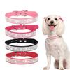 Pet Collar Point Drill Rhinestone Neck Ring Microfiber Medium and Small Dog Cat Collar Leash Walking Dog Leash Set