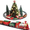 Classic Christmas Train Set - Battery Operated With Lights & Sounds, Railway Tracks For Under Tree Decor & Kids Play
