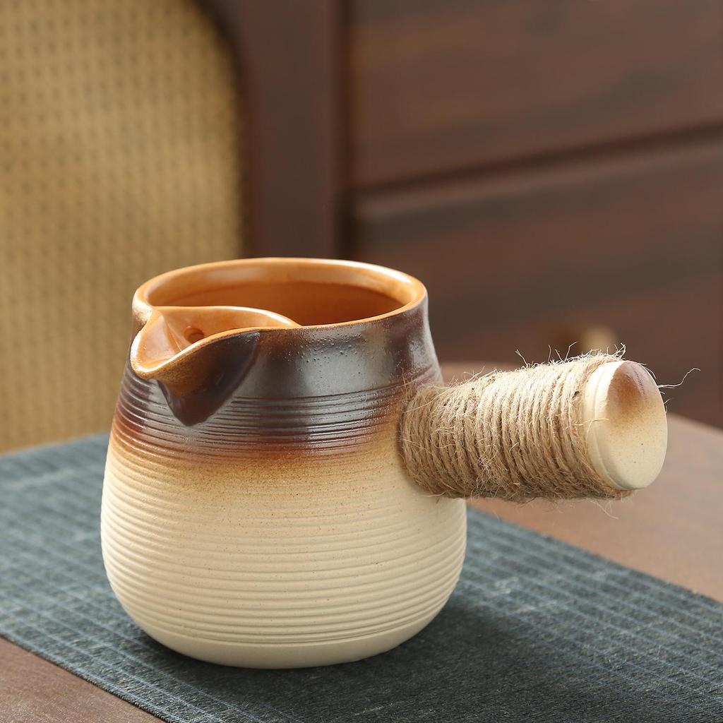 Fire-friendly Ceramic Tea Pot Set: Heat-resistant, perfect for roasting tea, boiling milk, and open flame cooking.