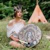 Shaman Drum 10 Inch Handmade Hand Drum with Drum Stick Tree of Life Sound Healing Instrument for Spiritual Music Reflection Meditation