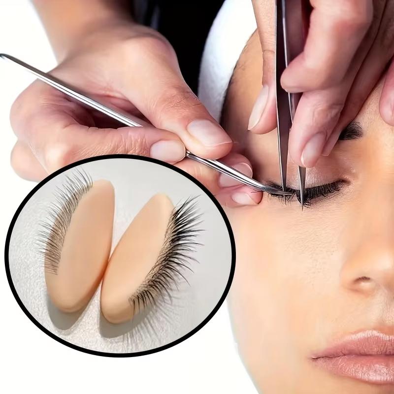 1Pcs Eyelash Practice Silicone Model With Realistic Eyelash Extensions, Reusable Training Eyelid-Eyelash Extension Tool