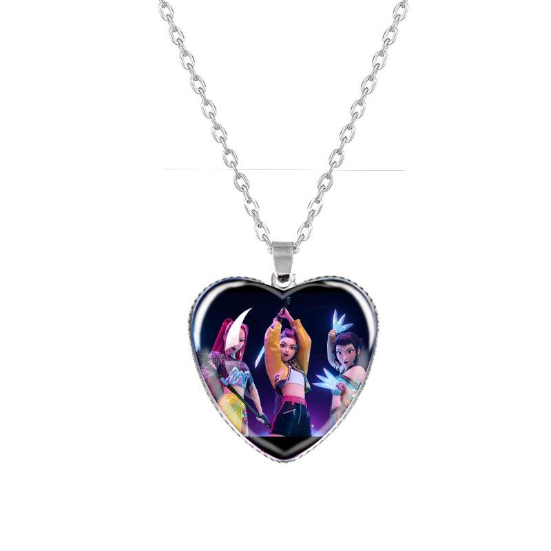 Kpop Demon Hunters Peach Heart Necklace: Anime-Inspired Jewelry for Fans